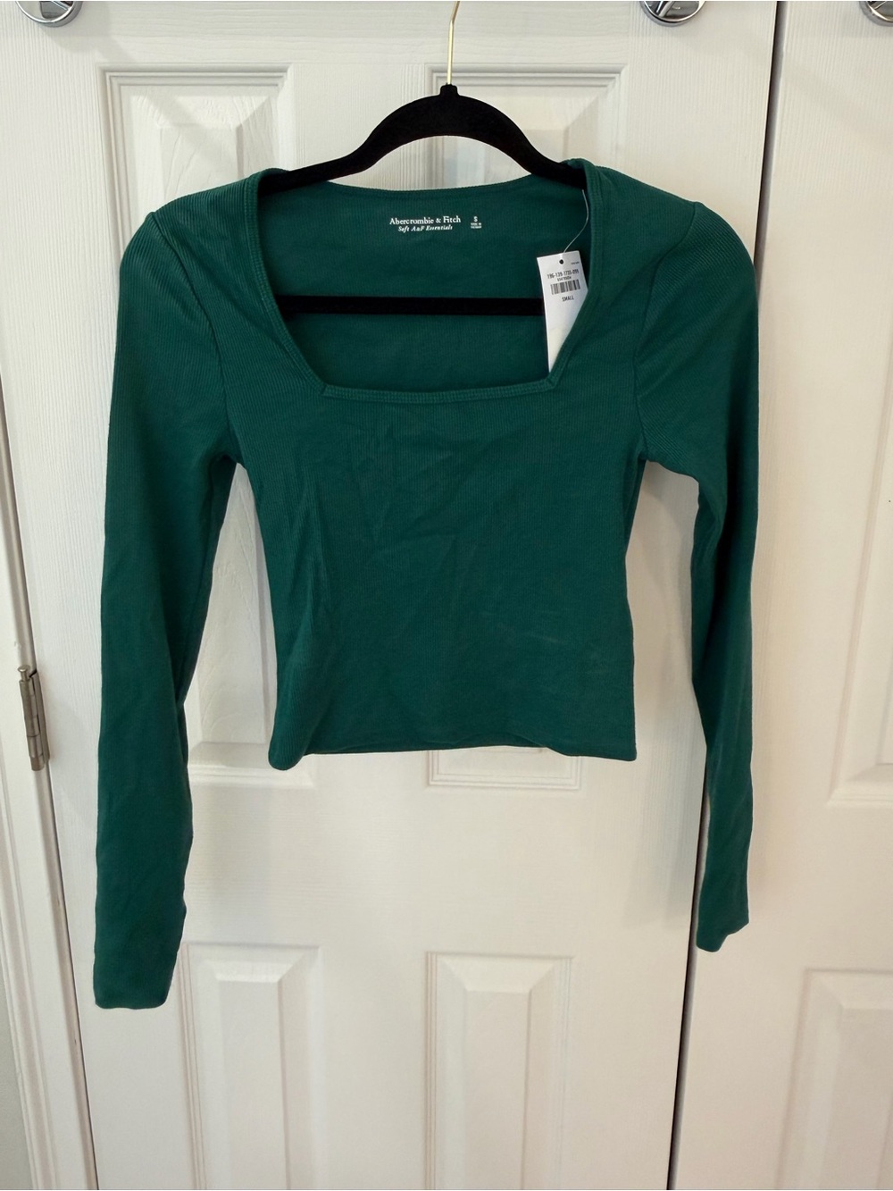 Abercrombie & Fitch Emerald Long-Sleeve Square Neck Top
